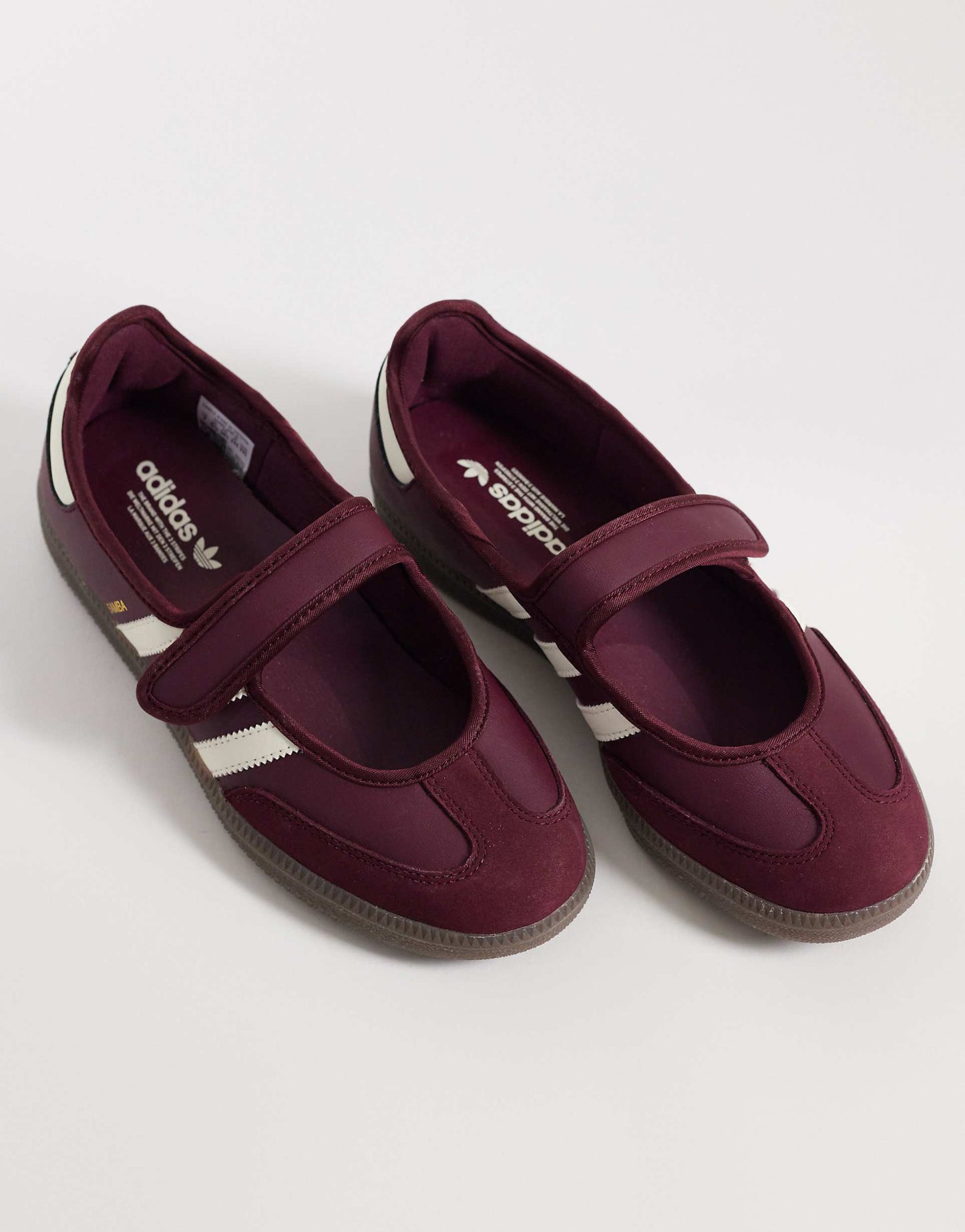 adidas Originals Samba Mary Jane in maroon and cream