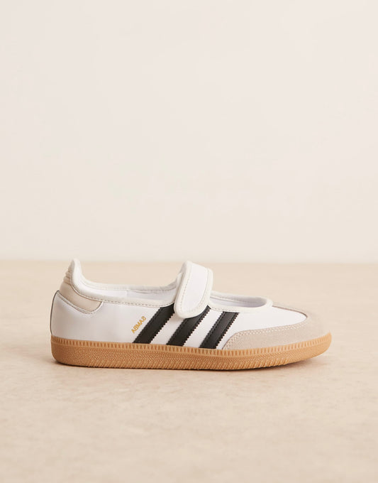 adidas Originals Samba mary jane flats in white and black