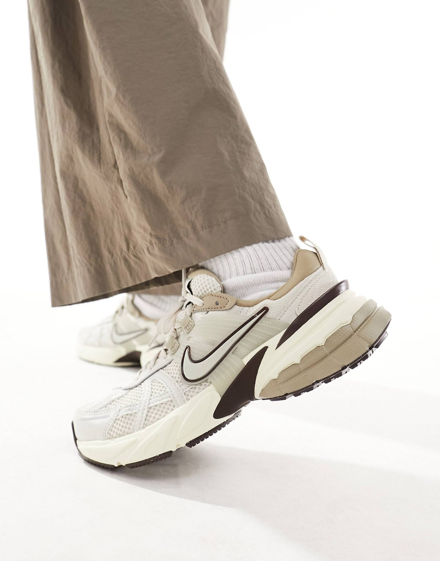 Nike V2K Run unisex trainers in white and silver
