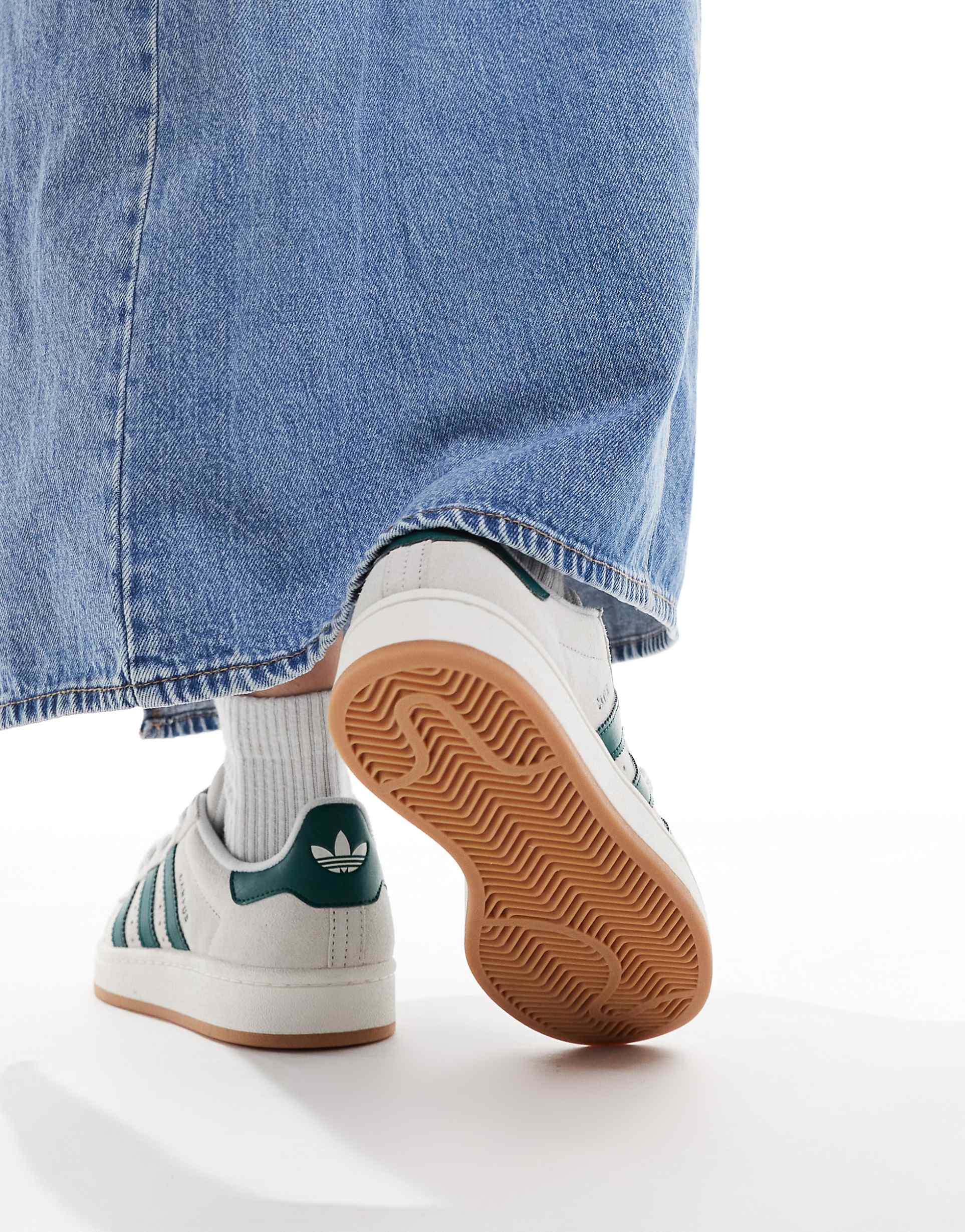 adidas Campus 00s trainers in white and green – Fstoreeg