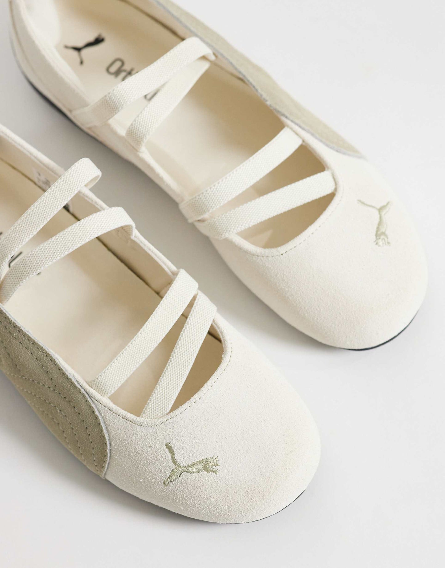 Puma Speedcat suede ballet flats in beige